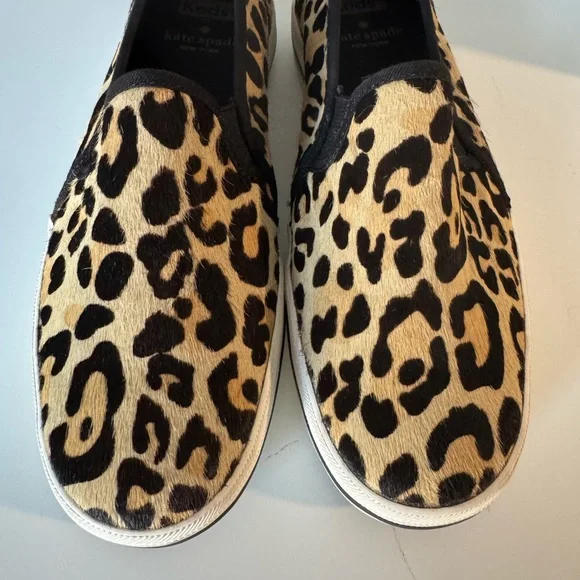 Keds for Kate Spade Leopard Print Calf Hair Slip-On Sneakers - Picture 6 of 9